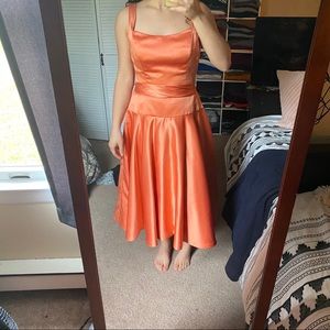 Silky peach formal dress!